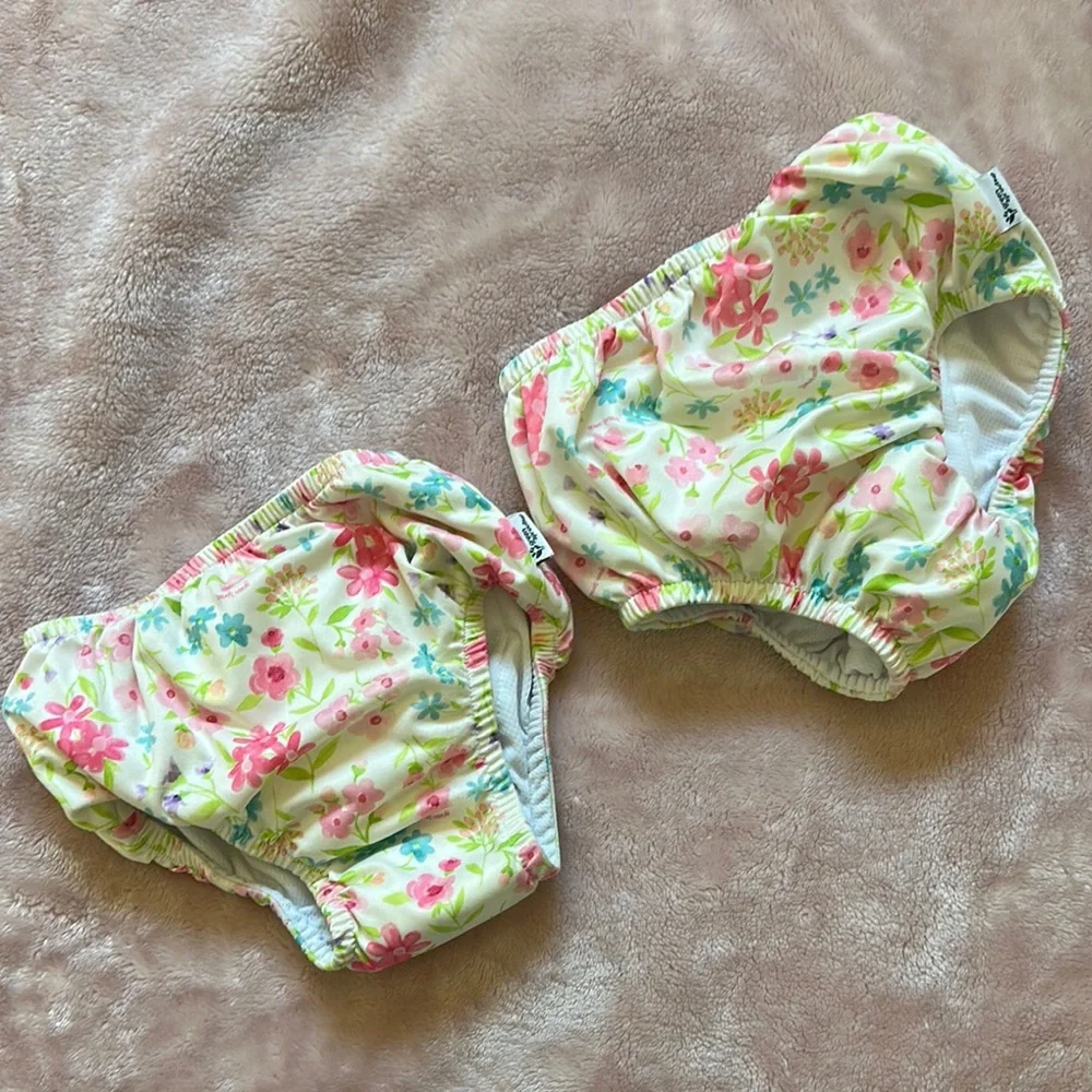 Green Sprouts Floral Pink and Green Swim Diapers